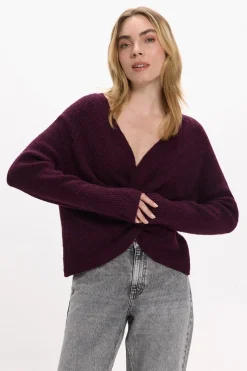 Vila Jersey de lana reversible Morado