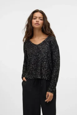 Vero Moda Jersey de lurex y lentejuelas Negro New