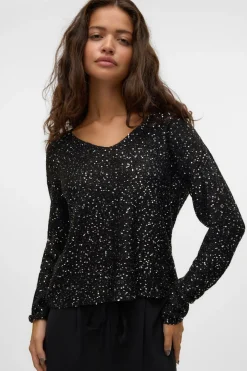 Vero Moda Jersey de lurex y lentejuelas Negro New