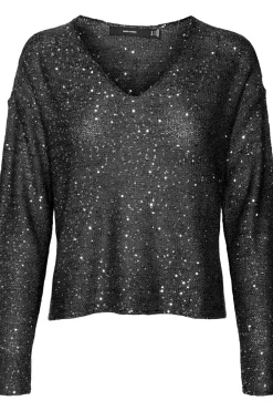 Vero Moda Jersey de lurex y lentejuelas Negro New