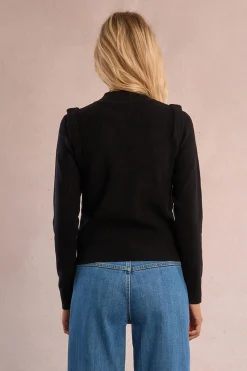 Molly Bracken Jersey de manga larga detalle abalorios Negro Hot
