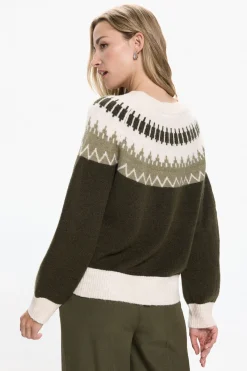 Vero Moda Jersey de mujer de manga larga con estampado Verde Online