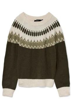 Vero Moda Jersey de mujer de manga larga con estampado Verde Online