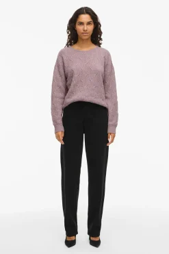 Vila Jersey de ochos con cuello redondo Rosa Sale