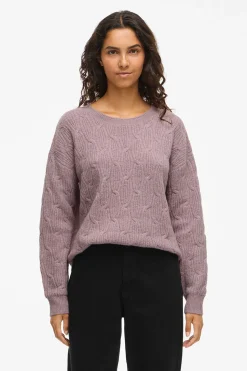 Vila Jersey de ochos con cuello redondo Rosa Sale