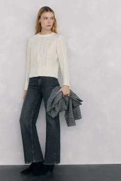 Pedro del Hierro Jersey de ochos tachas brillo Crudo Discount