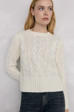 Pedro del Hierro Jersey de ochos tachas brillo Crudo Discount