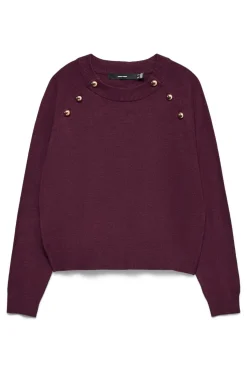 Vero Moda Jersey de punto botones dorados Morado New