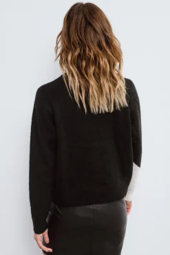 Vila Jersey de punto color block Negro Best