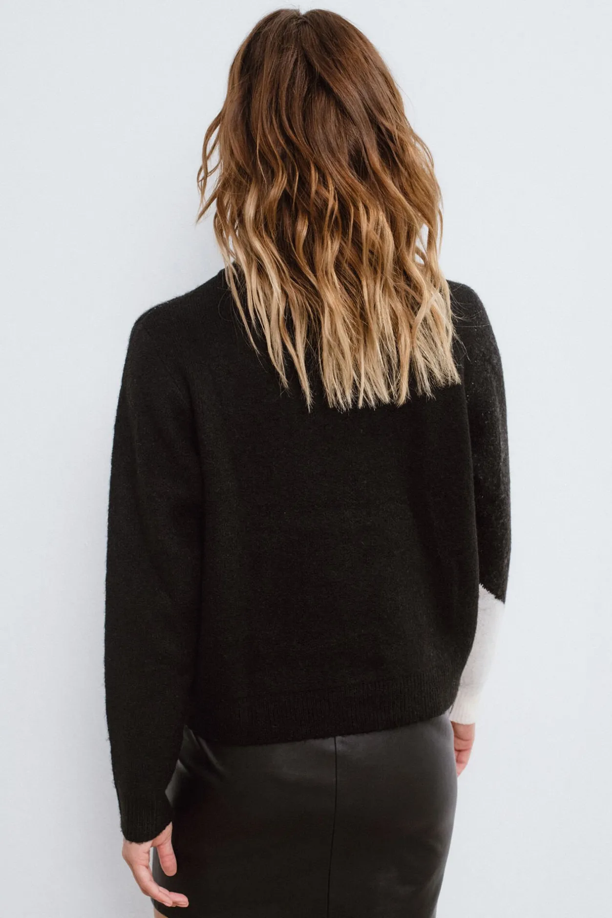 Vila Jersey de punto color block Negro Best