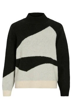 Vila Jersey de punto color block Negro Best