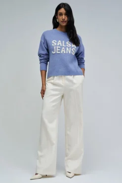 Salsa Jeans Jersey de punto con branding Azul oscuro Sale