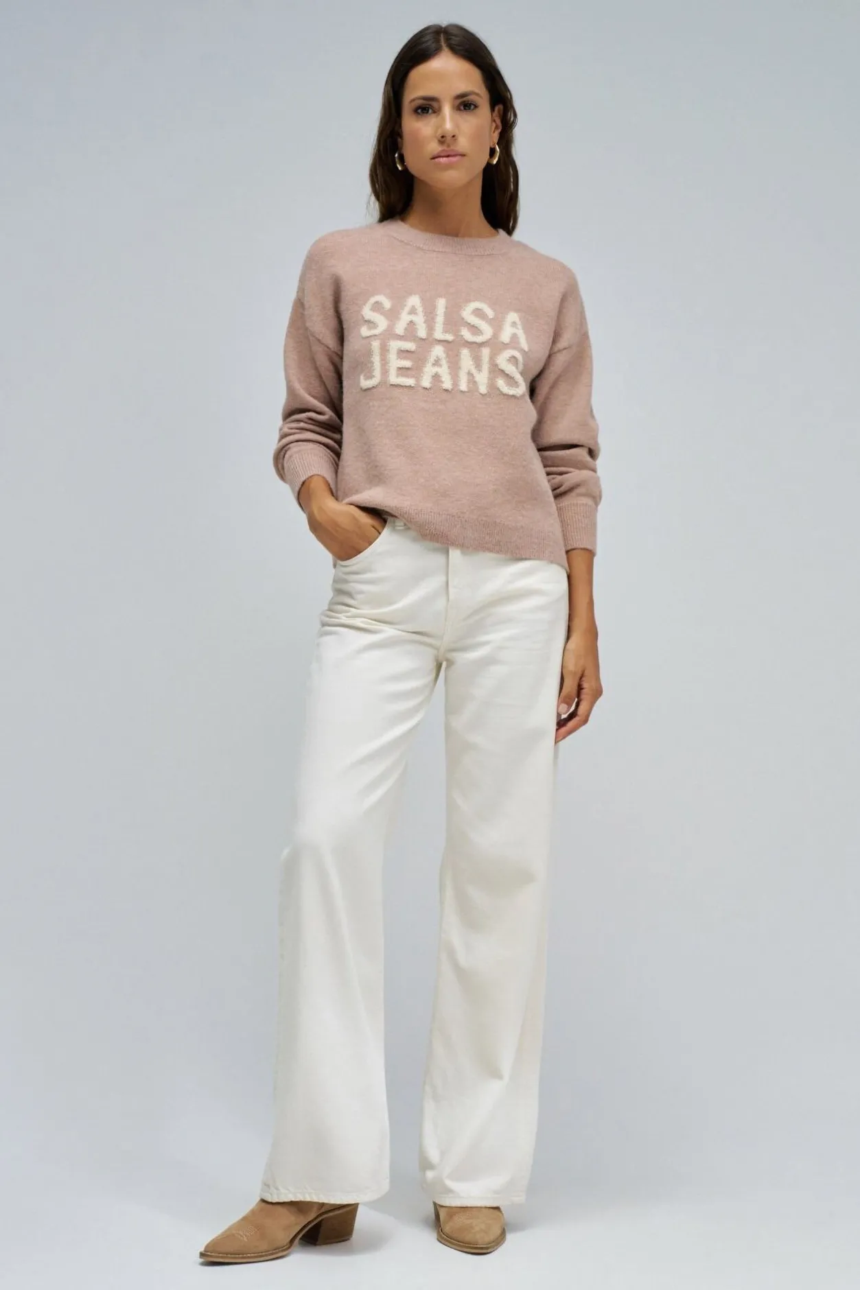 Salsa Jeans Jersey de punto con branding Beige New