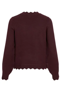 Vila Jersey de punto con cuello perkins Vino Outlet
