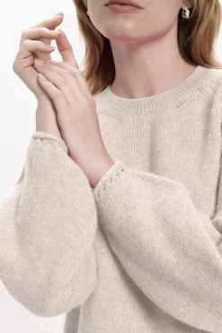 Vila Jersey de punto con detalle en puño Beige