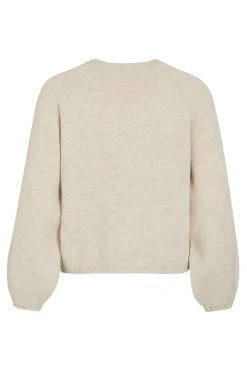 Vila Jersey de punto con detalle en puño Beige