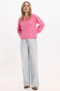 Vila Jersey de punto con detalle en puño Rosa Sale