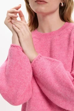 Vila Jersey de punto con detalle en puño Rosa Sale