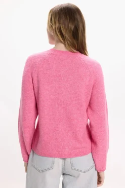 Vila Jersey de punto con detalle en puño Rosa Sale