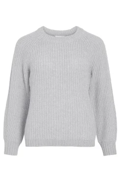 Vila Jersey de punto con lana Gris