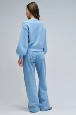 Salsa Jeans Jersey de punto con perlas Azul Outlet