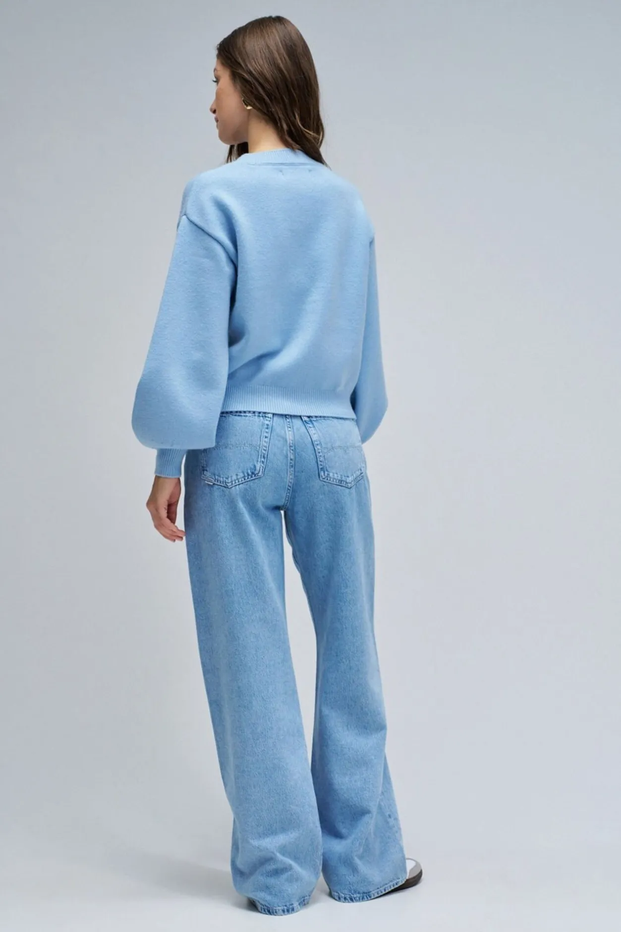 Salsa Jeans Jersey de punto con perlas Azul Outlet