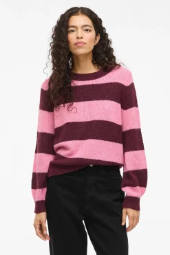 Vila Jersey de punto con rayas Morado Discount