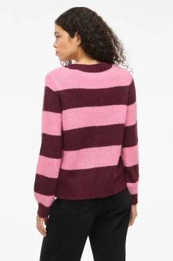 Vila Jersey de punto con rayas Morado Discount