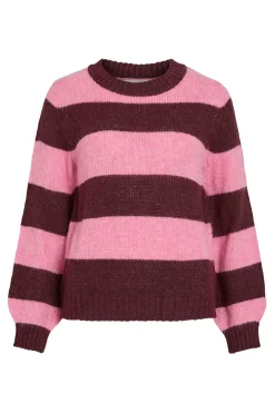 Vila Jersey de punto con rayas Morado Discount
