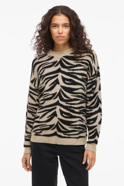 Vila Jersey de punto con viscosa Estampado beige Hot