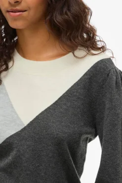 Vila Jersey de punto con viscosa Gris oscuro Hot