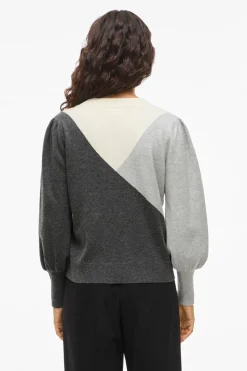 Vila Jersey de punto con viscosa Gris oscuro Hot