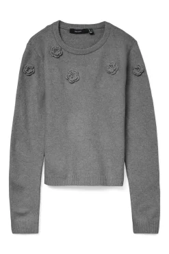 Vero Moda Curve Jersey de punto cuello redondo Curve Gris Hot