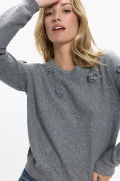 Vero Moda Jersey de punto cuello redondo Gris