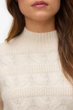 Vero Moda Jersey de punto cuello subido Beige New