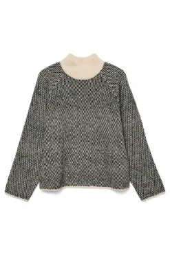 Vero Moda Jersey de punto cuello subido Gris Discount