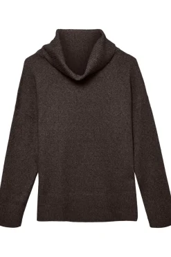 Vero Moda Jersey de punto cuello vuelto Marr&oacute;n oscuro Clearance