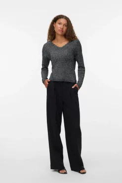 Vero Moda Jersey de punto de manga larga Gris oscuro Online