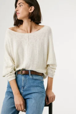 Pepe Jeans Jersey de punto de manga larga con detalle en las mangas. blanco Hot