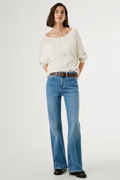 Pepe Jeans Jersey de punto de manga larga con detalle en las mangas. blanco Hot