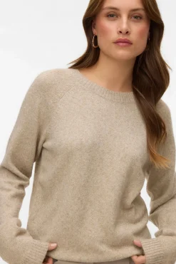 Vero Moda Jersey de punto de mujer con lurex Beige Clearance