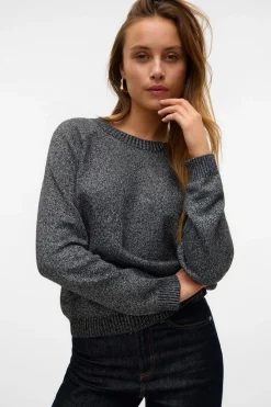 Vero Moda Jersey de punto de mujer con lurex Gris oscuro Discount