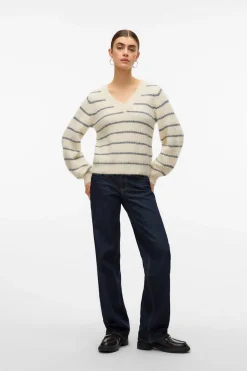 Vero Moda Jersey de punto detalles lúrex Beige Clearance