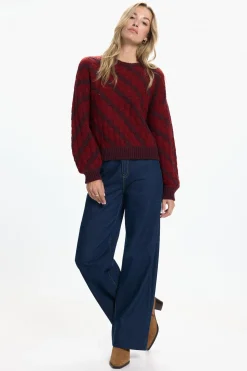 Vero Moda Jersey de punto efecto geométrico Vino Hot