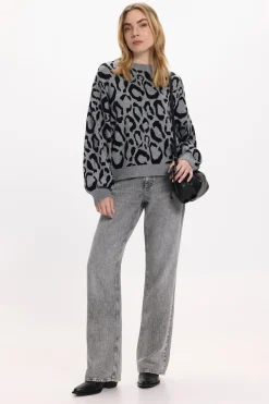 Vila Jersey de punto estampado de viscosa Gris Online