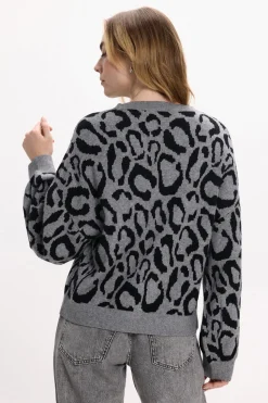 Vila Jersey de punto estampado de viscosa Gris Online