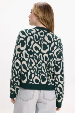 Vila Jersey de punto estampado de viscosa Turquesa Outlet