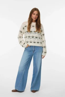 Vero Moda Jersey de punto fantasía Beige Sale