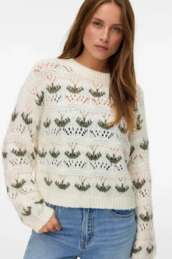 Vero Moda Jersey de punto fantasía Beige Sale
