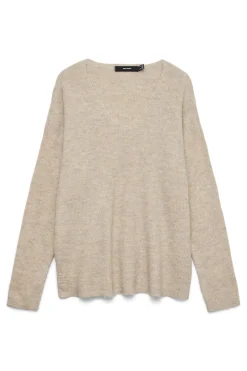 Vero Moda Jersey de punto fino de mujer con brillos Beige Hot